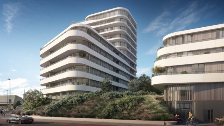 Nieuwbouwproject van andere zijkant